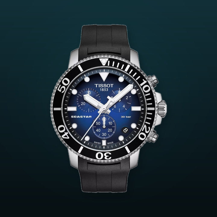 Seastar 1000 Chronograph Blue / Rubber | Blue Dial