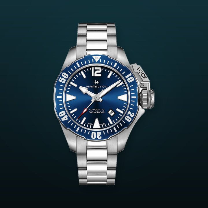 Khaki Navy Silver/SS Blue Dial