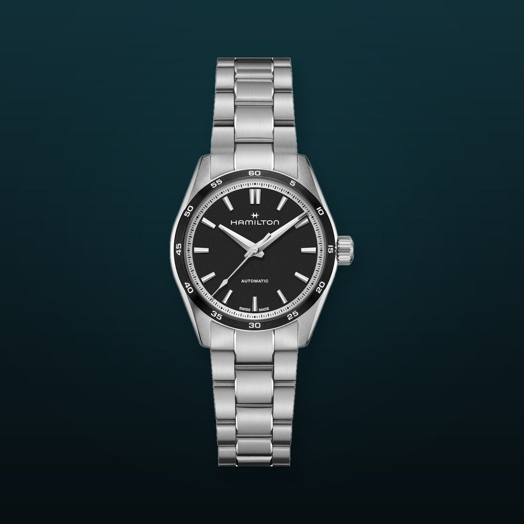 JAZZMASTER PERFORMER AUTOMATIC Silver/SS Black Dial