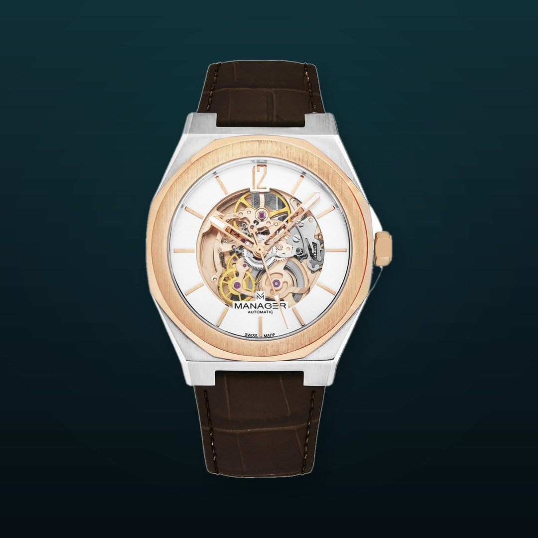 Open mind MAN-RO-05-BL / Silver / Leather | Silver Dial