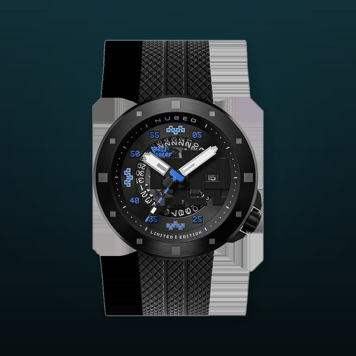 Cassini Automatic Space Invaders Limited Edition Black & Blue / Black | Black Dial