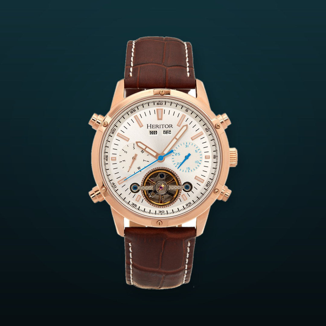Wilhelm Brown/Rose Gold | Silver Dial