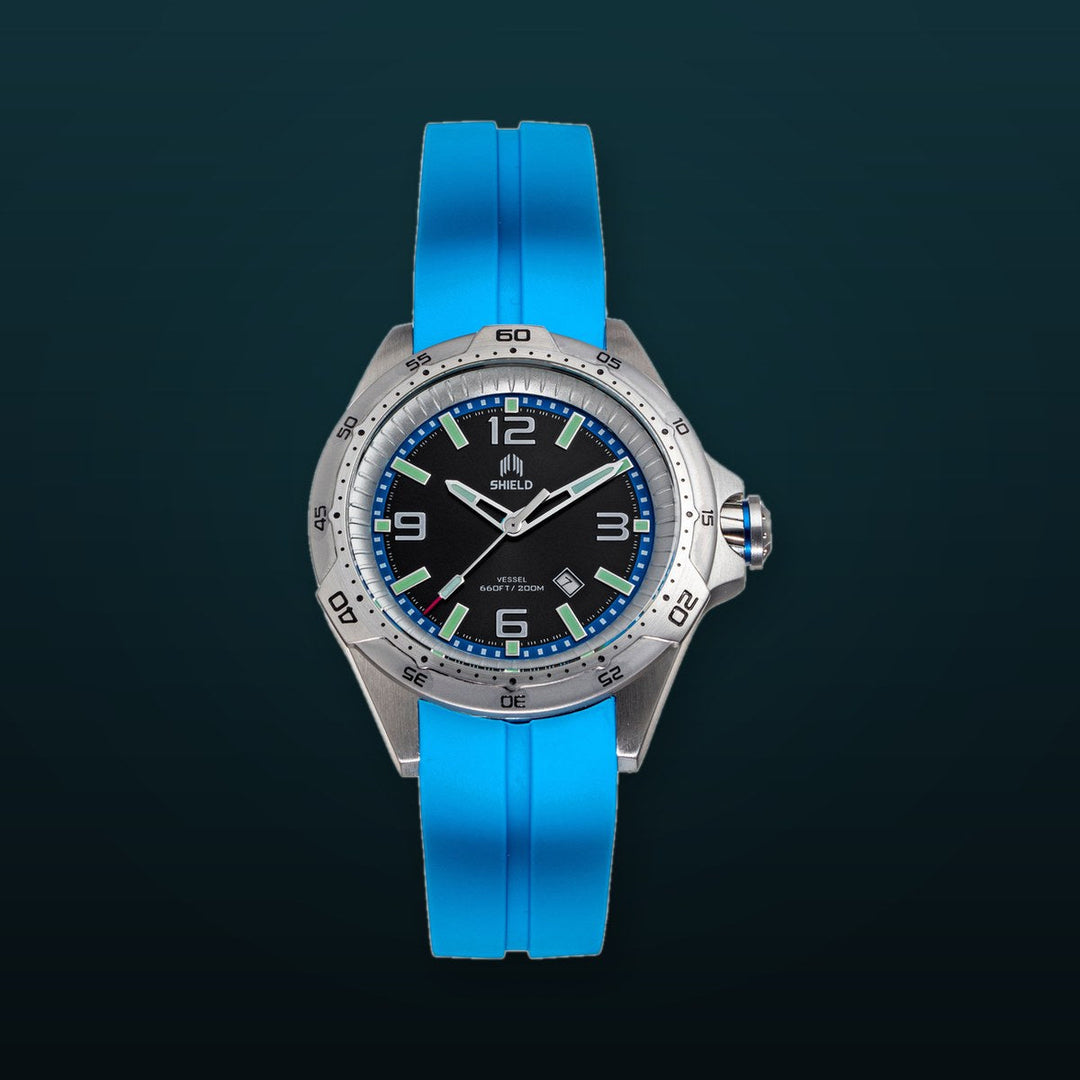 Vessel with Date Light Blue | Black Dial