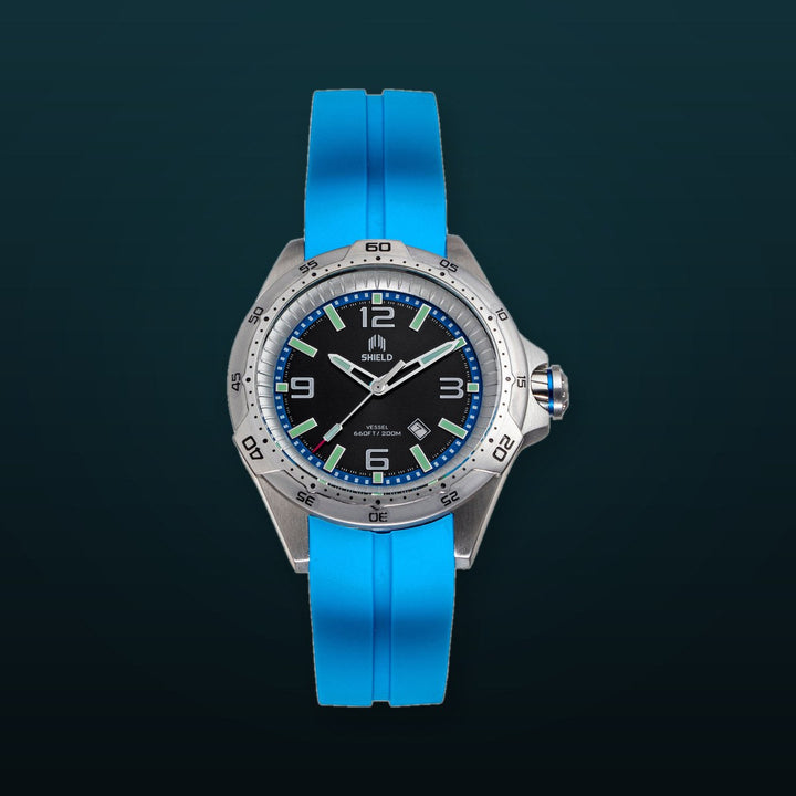 Vessel with Date Light Blue | Black Dial
