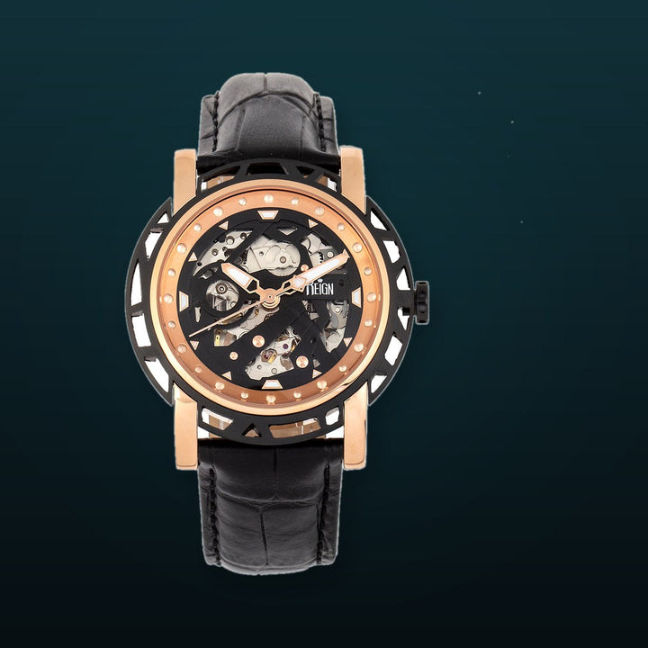 Stavros Rose Gold/Black | Black Dial