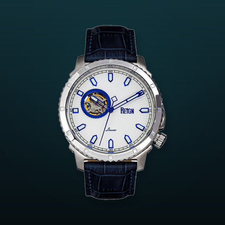 Bauer Silver/Blue | White Dial