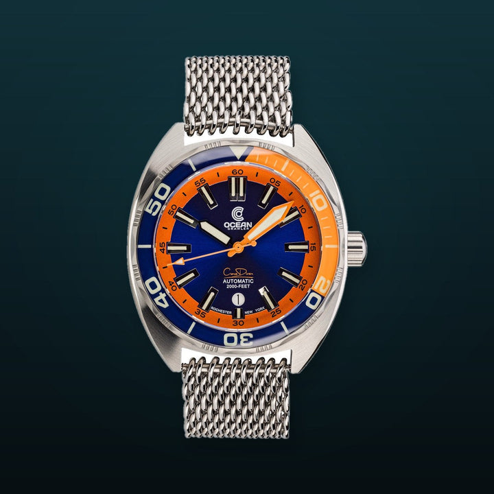 CORE DIVER Blue Orange | Black Dial