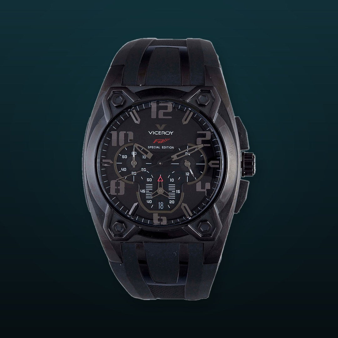 Viceroy 1 Black, Black Rubber Chronograph | Black Dial