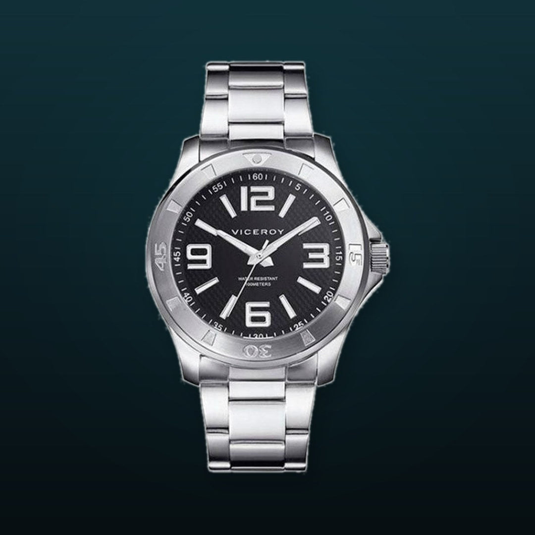 Viceroy 1 Men's Sport Luminous Black Dial Stainless Steel Watch | Black Dial
