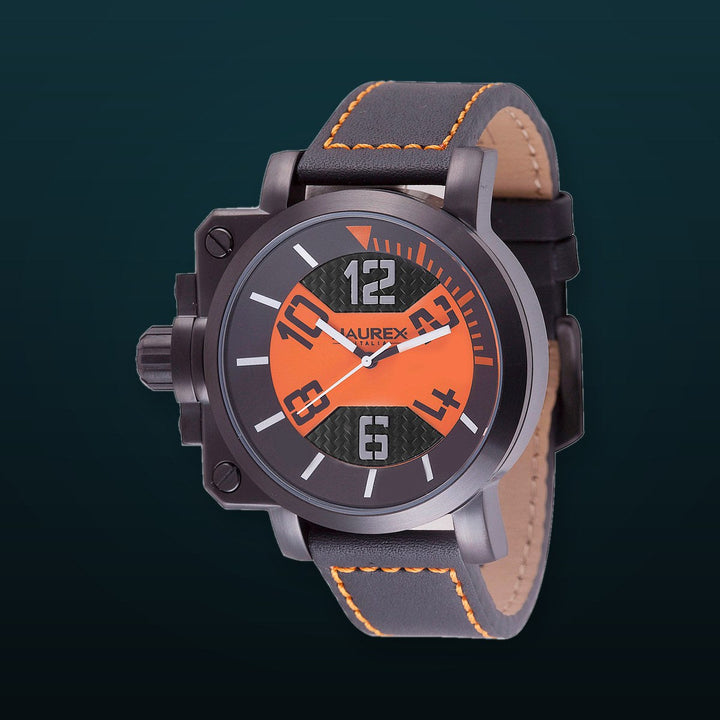 Gun Black-Black orange | Black Dial