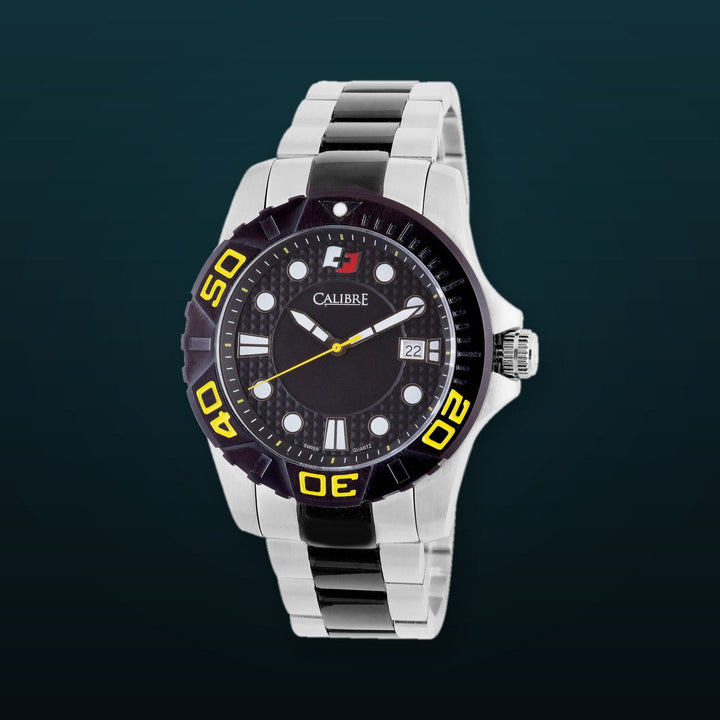 Akron Black Yellow-Two Tone | Black Dial