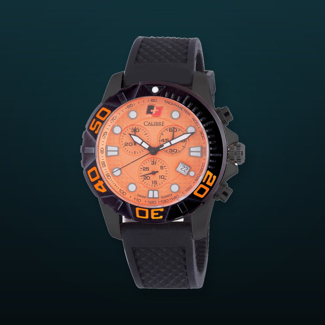 Akron Orange- IPBlack Chronograph | Orange Dial