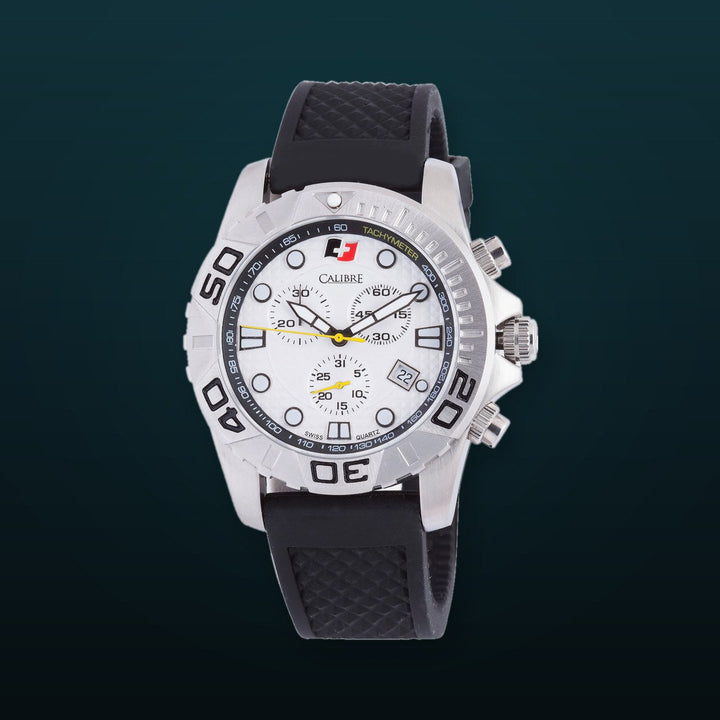 Akron White-Black Chronograph | White Dial