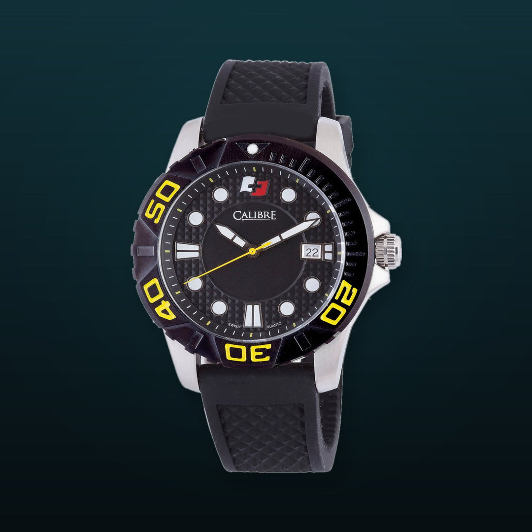 Akron Black yellow -Black | Black Dial