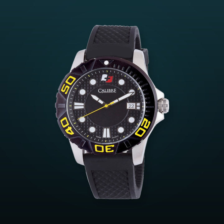Akron Black yellow -Black | Black Dial