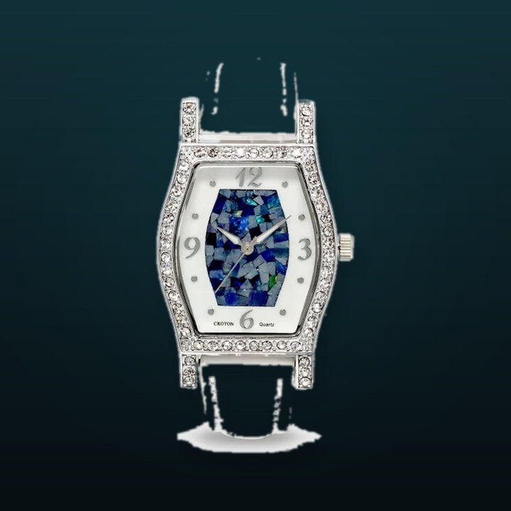 PIETRA Ladies Quartz Mother of Pearl Dial Watch with Crystal Bezel