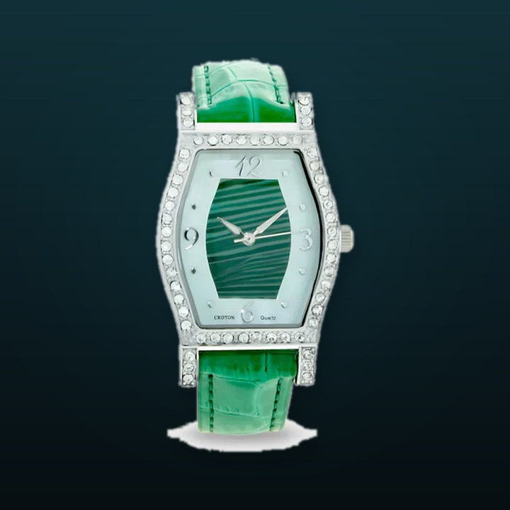 PIETRA Ladies Quartz Mother of Pearl Dial Watch with Crystal Bezel