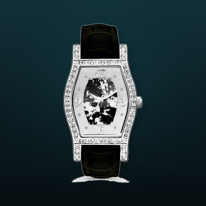 PIETRA Ladies Quartz Mother of Pearl Dial Watch with Crystal Bezel