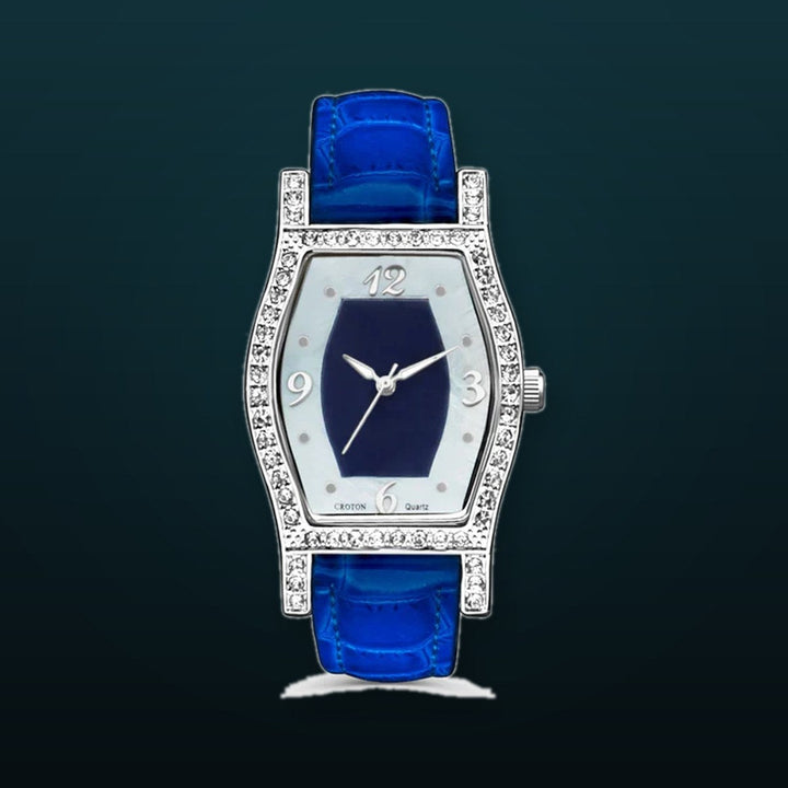 PIETRA Ladies Quartz Mother of Pearl Dial Watch with Crystal Bezel