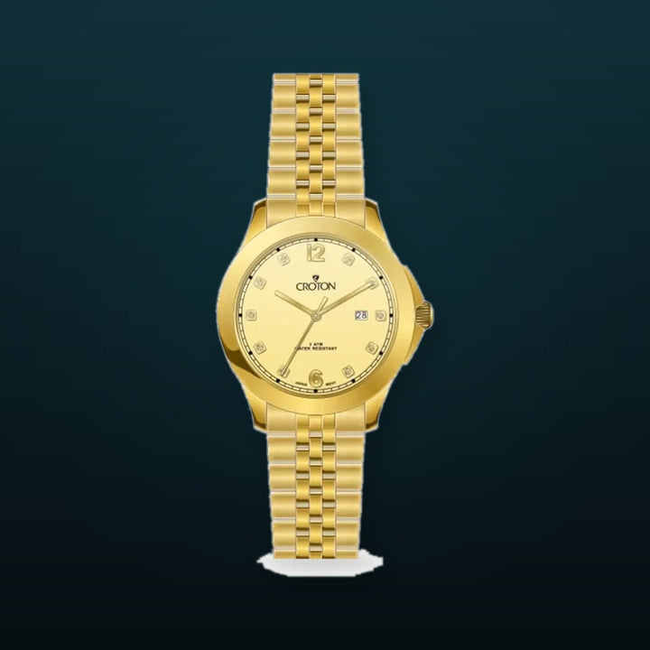 Croton's Ladies Stainless Steel Watch with Diamond Markers  |  Dial
