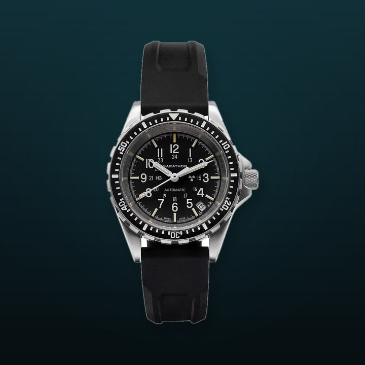 Divers Auto Medium Search and Rescue Black NGM/Rubber | Matte Black Dial