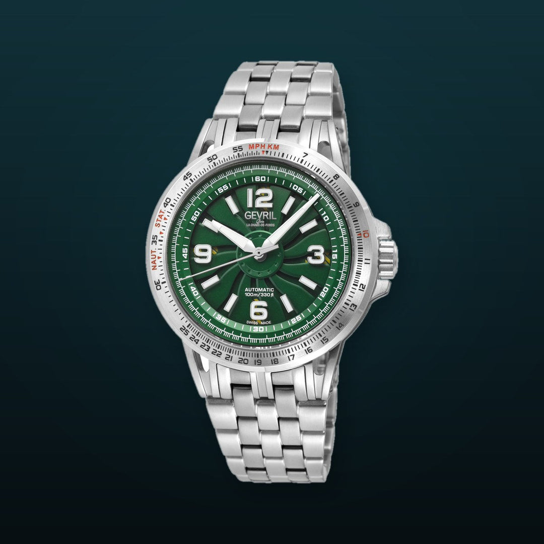 Wind Master Automatic Gevril Men's Automatic Wind Master Green Dial Stainless Steel Bracelet | Green Dial