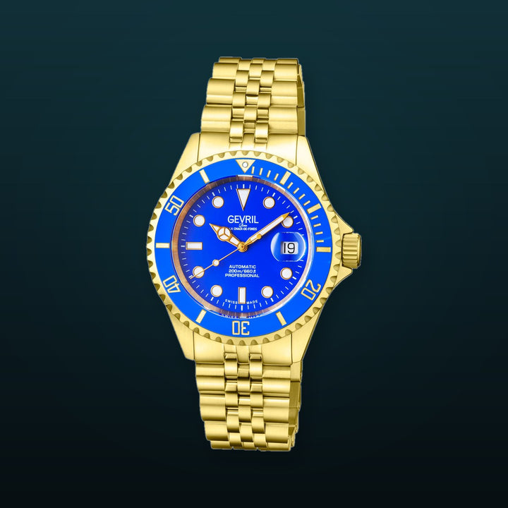 Wall Street Swiss Automatic  SW200 Blue Ceramic Bezel, IPYG Bracelet, Blue dial | Blue Dial