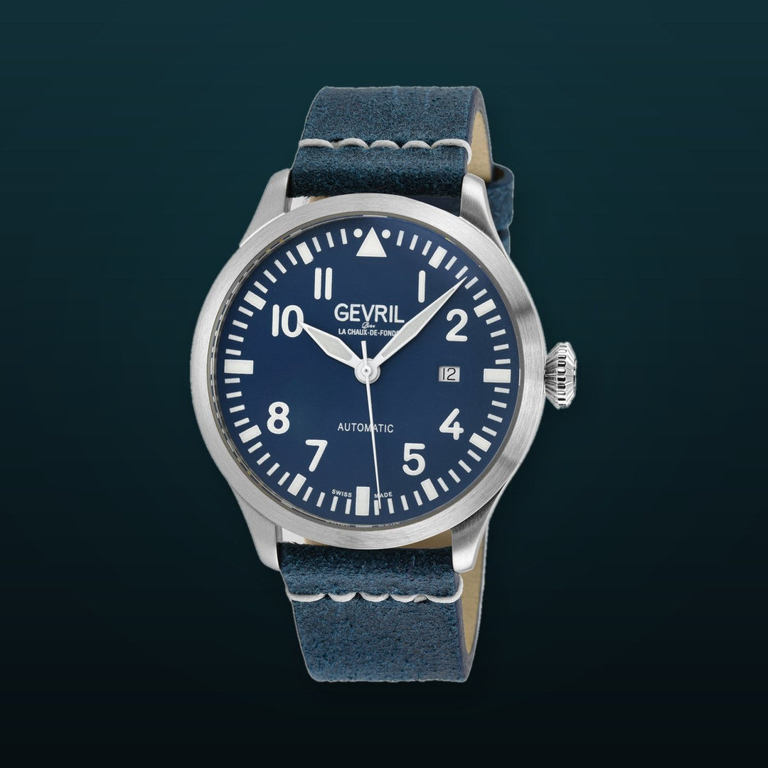 Vaughn Gevril Sellita SW200 Pilot Watch Blue