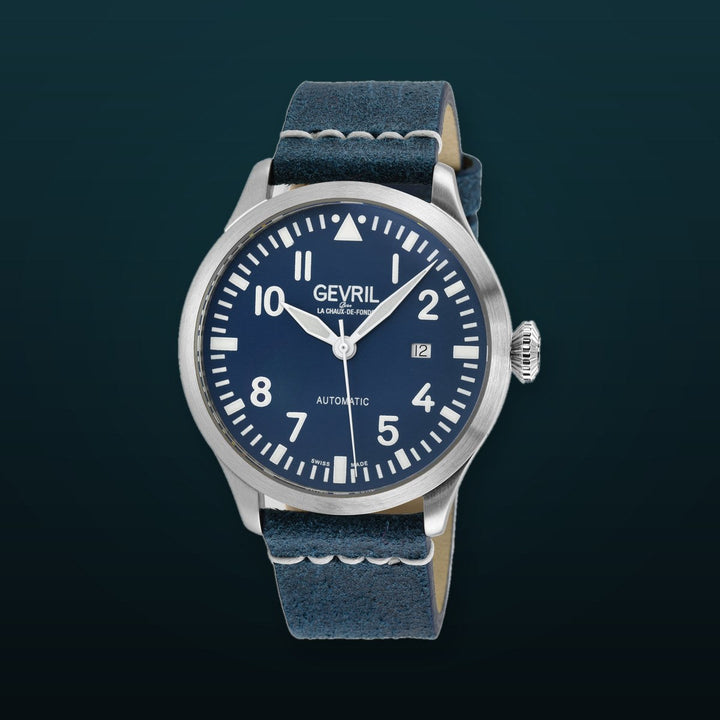 Vaughn Gevril Sellita SW200 Pilot Watch Blue