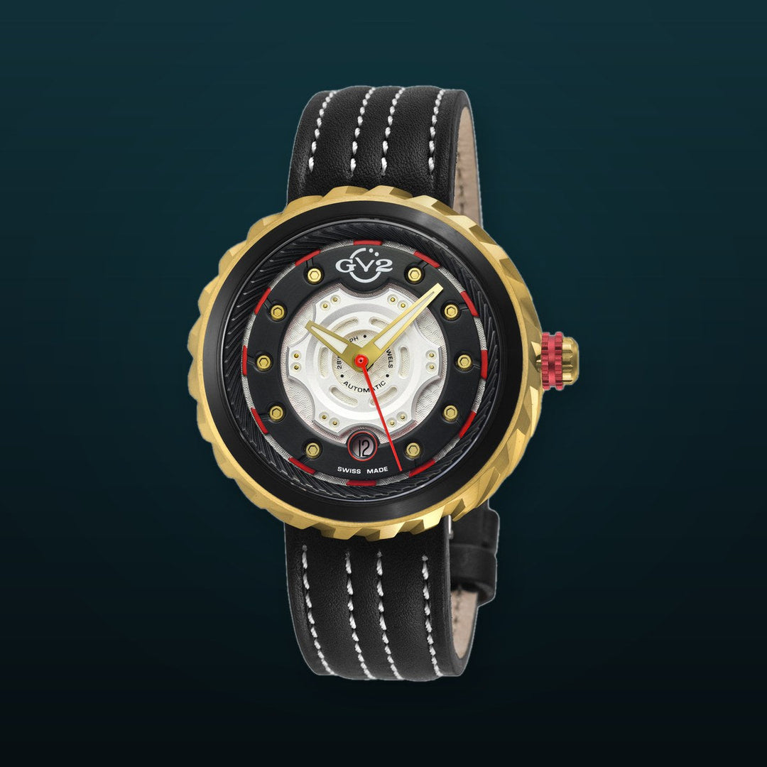 Motorcycle - Sport GV2 Swiss Made Automatic, Black Dial with multi-layers represents a motorcycle disc braking system Black Dial