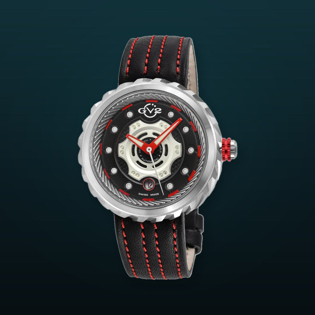 Motorcycle - Sport GV2 Swiss Made Automatic, Black Dial with multi-layers represents a motorcycle disc braking system Black Dial