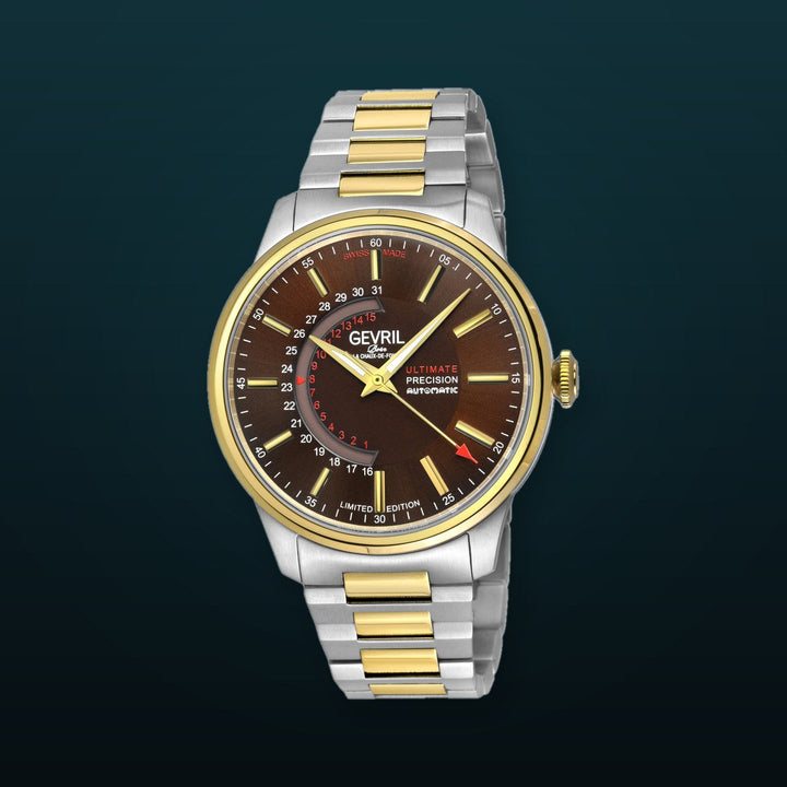 Guggenheim Sellita SW 220 Custom date wheel, SS Case, Brown dial, SS Bracelet | Brown Dial