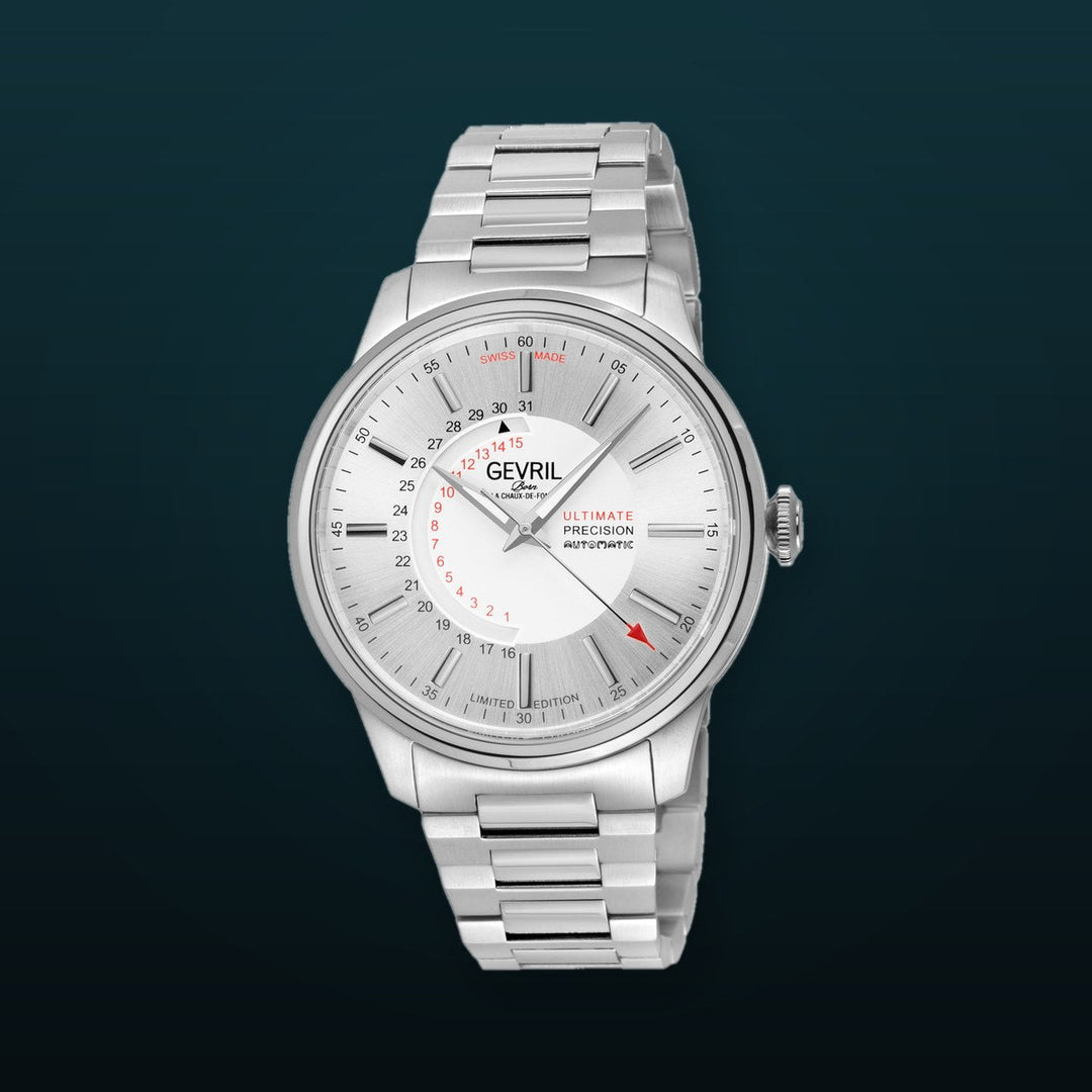 Guggenheim Sellita SW 220 Custom date wheel, SS Case, White dial, SS Bracelet White Dial