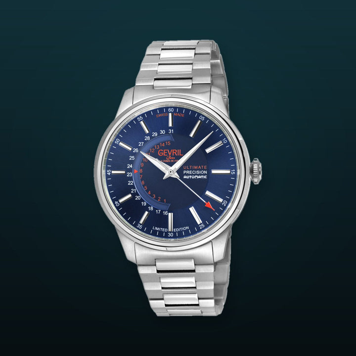 Guggenheim Sellita SW 220custom date wheel, SS case, Blue dial, SS Bracelet | Blue Dial