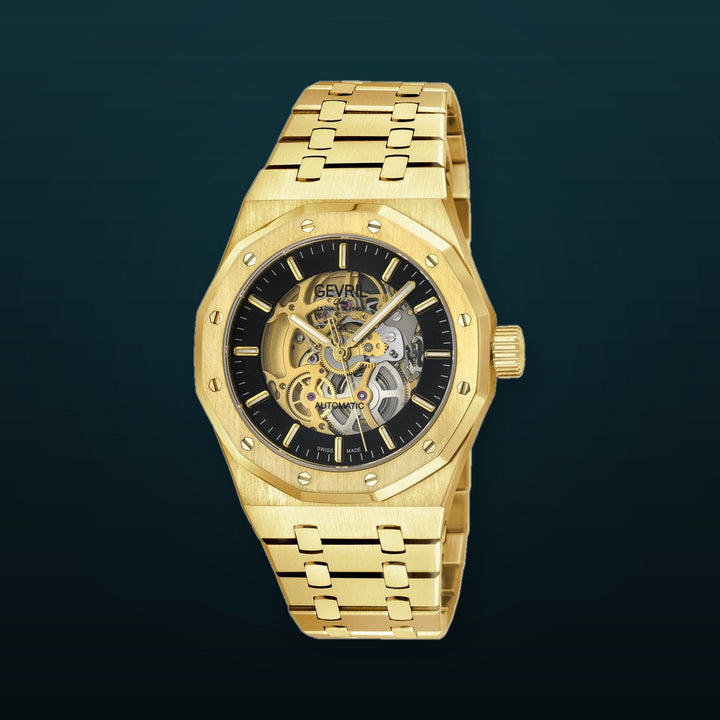 Gotham - Skeleton Swiss Automatic Movement Skeleton Dial, IPYG Bracelet | Skeleton Dial