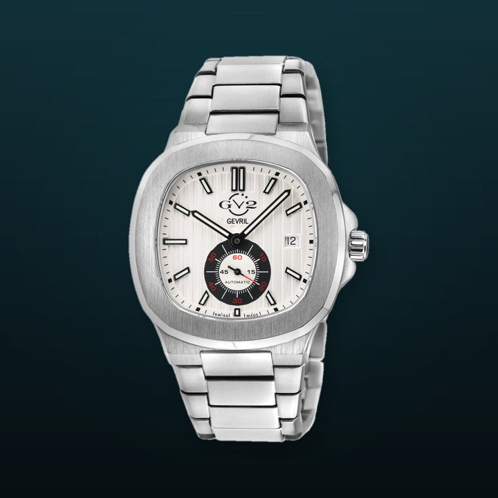 Potente Silver/White ,Silver band, Swiss Automatic Dress Watch | White Dial