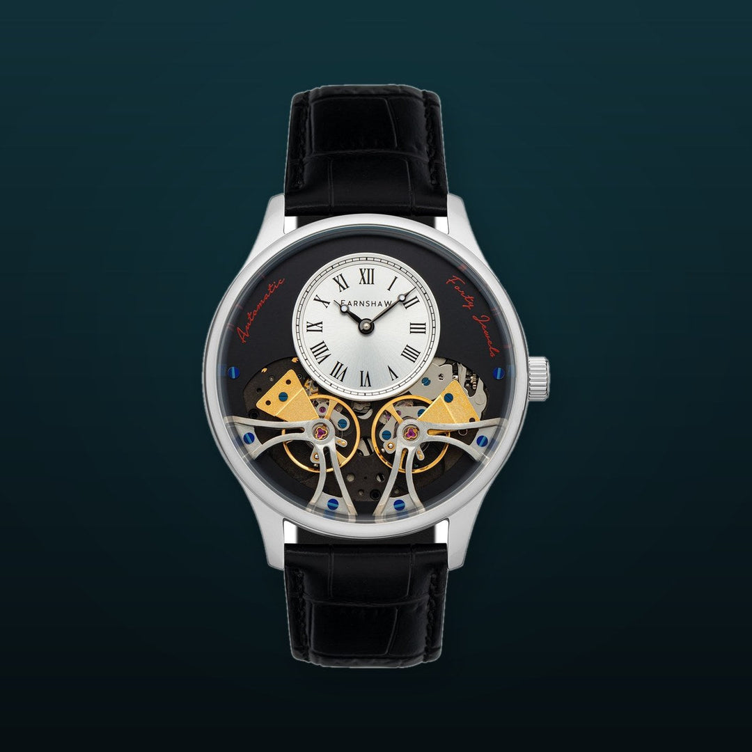 Thomas Earnshaw Scientists Faraday Double Barrel Automatic White / Leather | White Dial