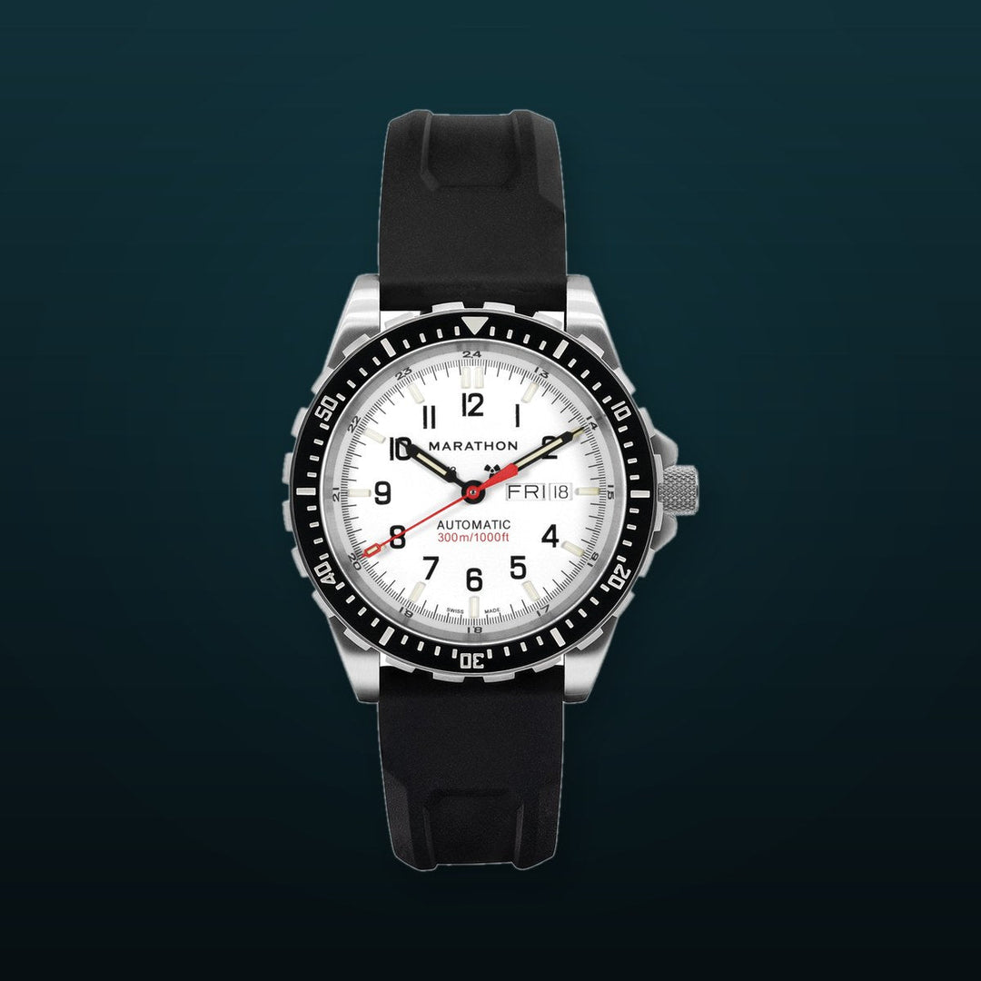 Divers Auto Jumbo Day /Date White NGM/Rubber | Arctic White Dial