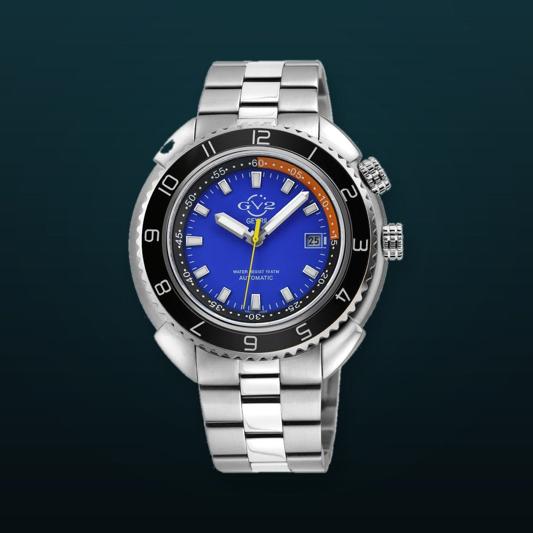 Squalo Swiss Made Automatic Diver watch Ceramic bezel inner rotating ring Blue | Blue Dial