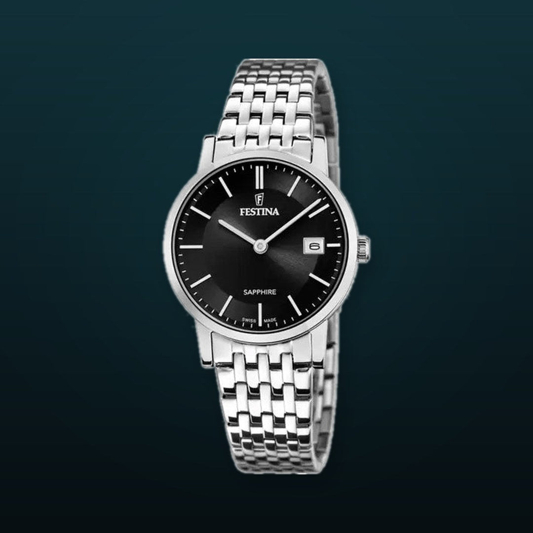 Swiss Made Black / Stainless Steel Black Dial