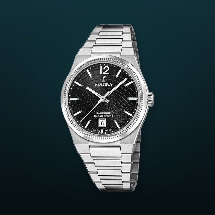Rive Black / Stainless steel Black Dial