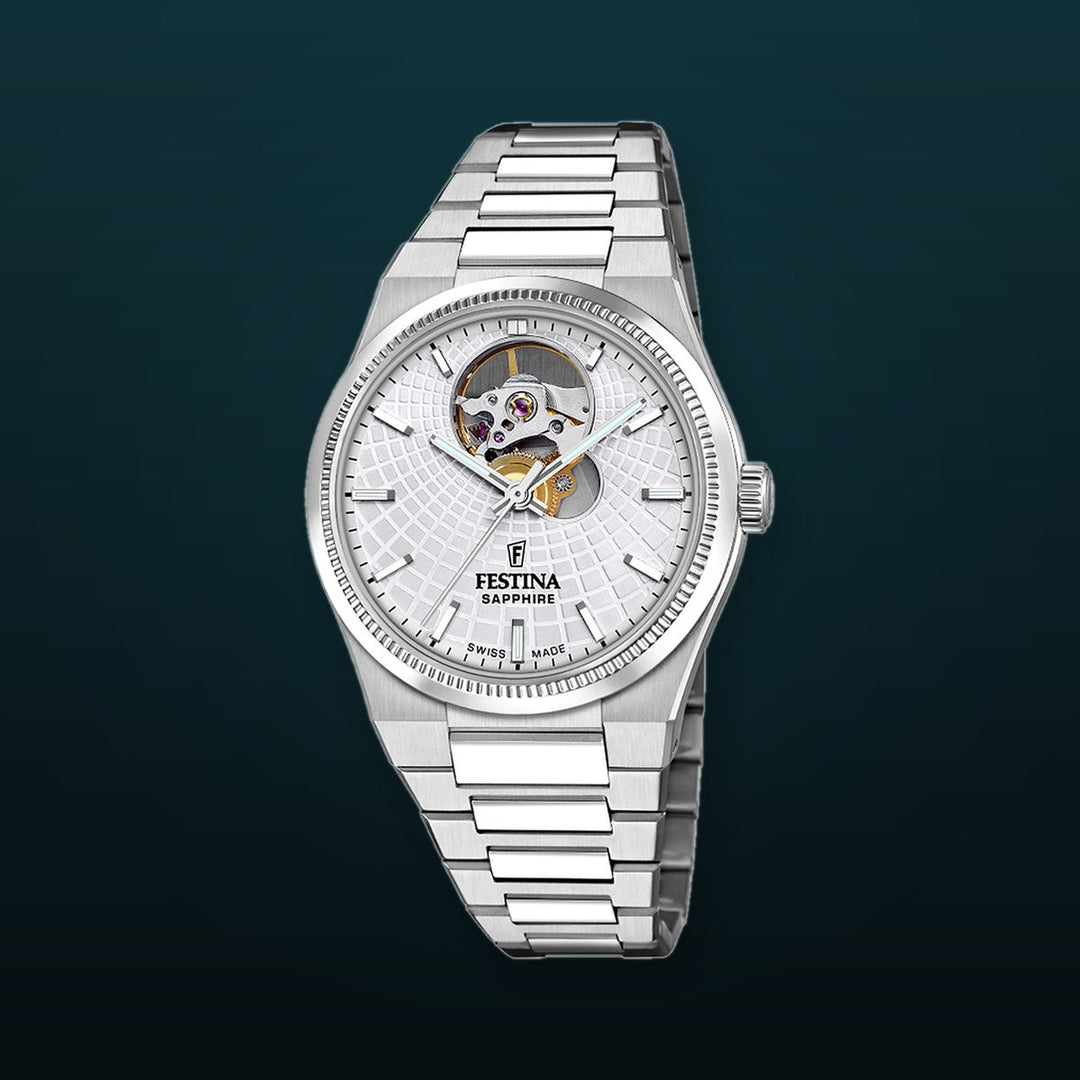 Rive Open Heart Silver / Stainless Steel Silver Dial