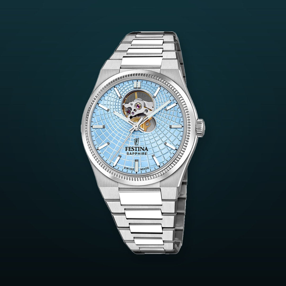 Rive Open Heart Blue / Stainless Steel Blue Dial