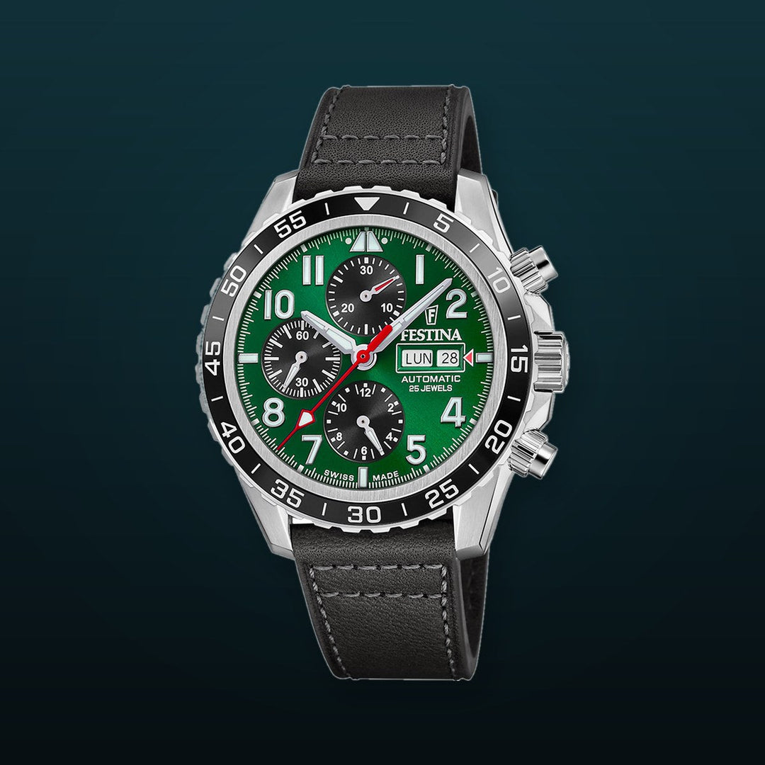 Chronograph Ceramic Green / Leather | Green Dial