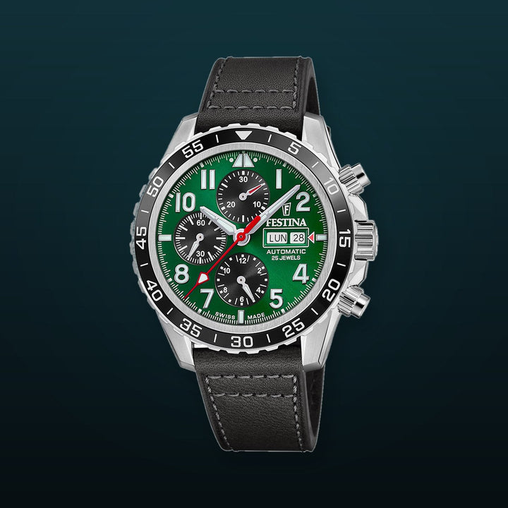 Chronograph Ceramic Green / Leather | Green Dial