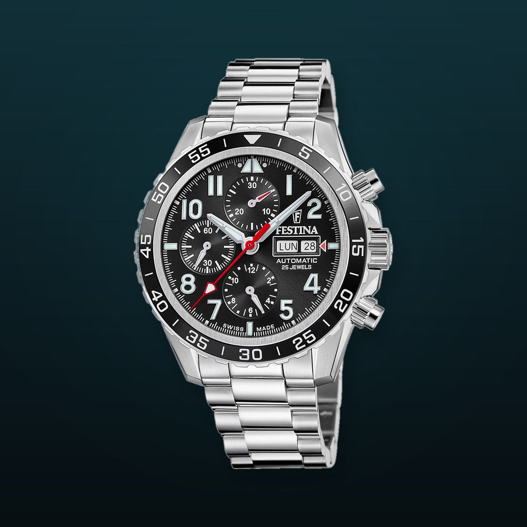 Aviator North Chrono Black / Stainless Steel | Black Dial