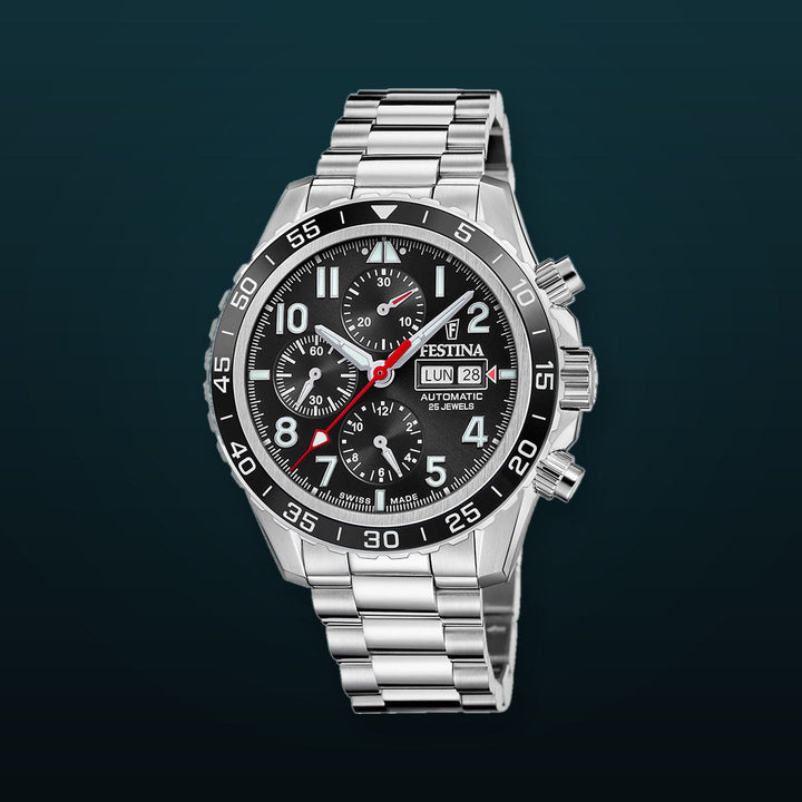 Aviator North Chrono Black / Stainless Steel | Black Dial