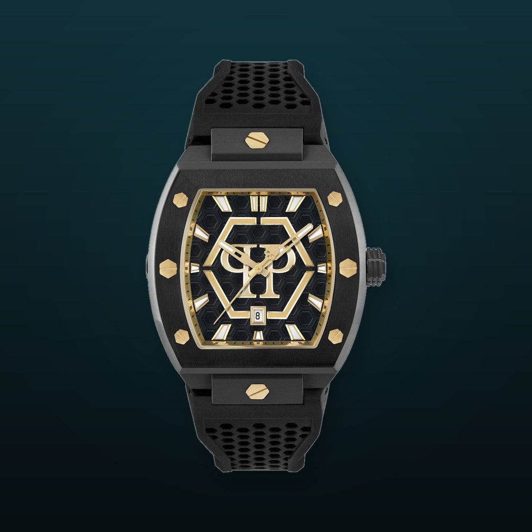 THE HEXAGON PHANTOM 44MM Black / Polyurethane | Black Dial