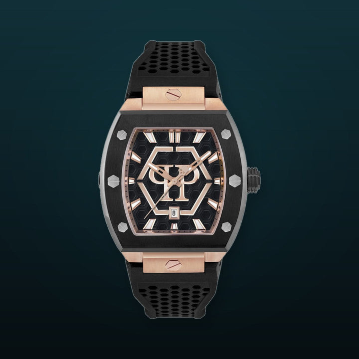 THE HEXAGON PHANTOM 44MM Black / Polyurethane Black Dial