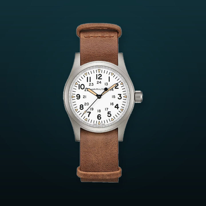 KHAKI FIELD White / Leather White Dial